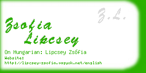 zsofia lipcsey business card